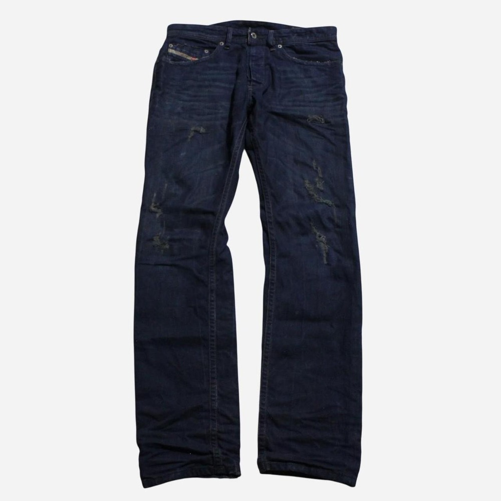 Mens Diesel Braddom Y2K Grunge Punk Skater Streetwear Straight Dark Wash Jeans
